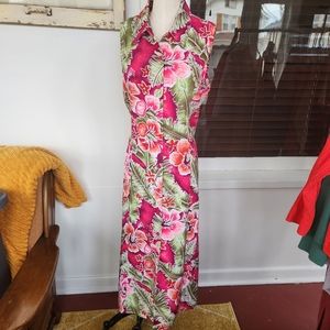 Sag Harbor Nwt Floral Halter Neck Maxi Dress